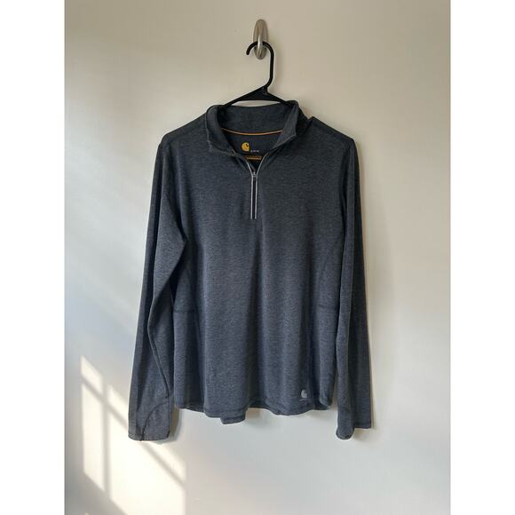 Carhartt Force Feendale 1/4 Zip Gray Long Sleeve Pullover - Picture 2 of 7